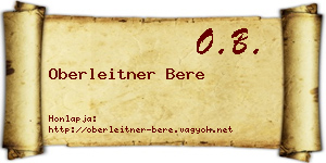 Oberleitner Bere névjegykártya
